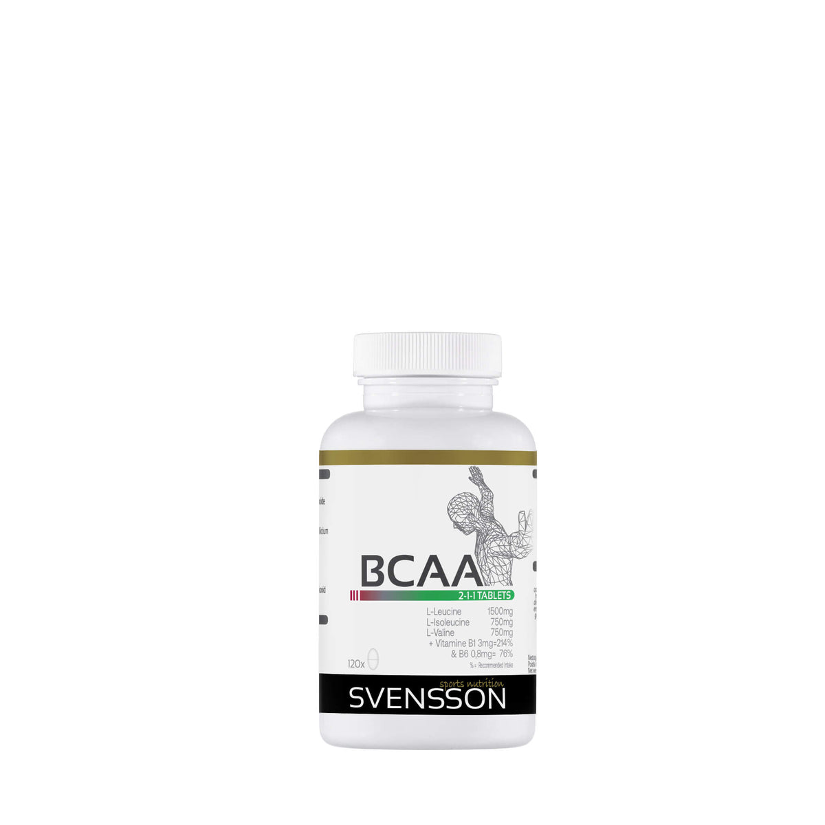 BCAA's in tabletten, essentiële Aminozuren in verhouding 2-1-1 Svensson