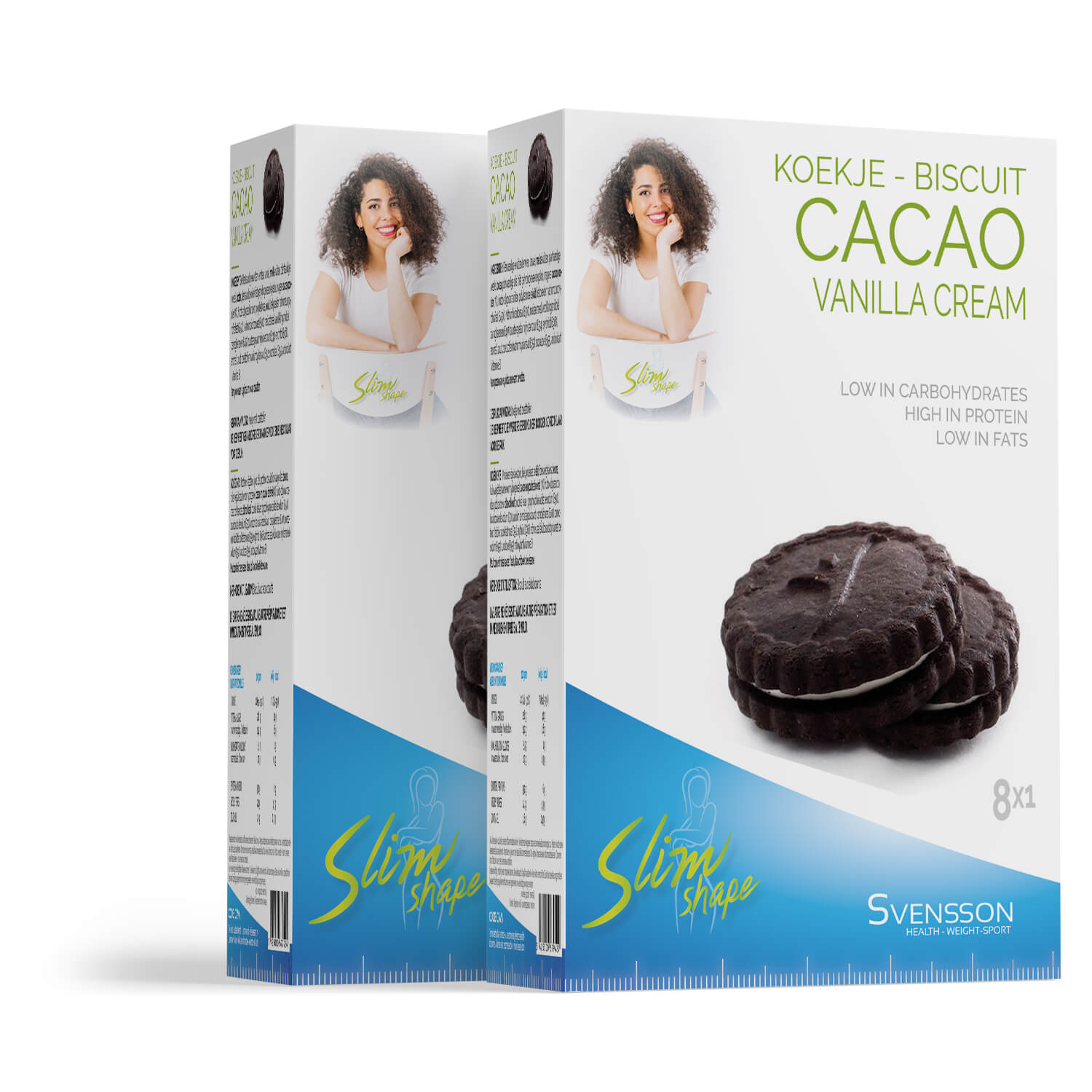 koolhydraatarm koekje, cacao met Vanillecream Svensson Slimshape