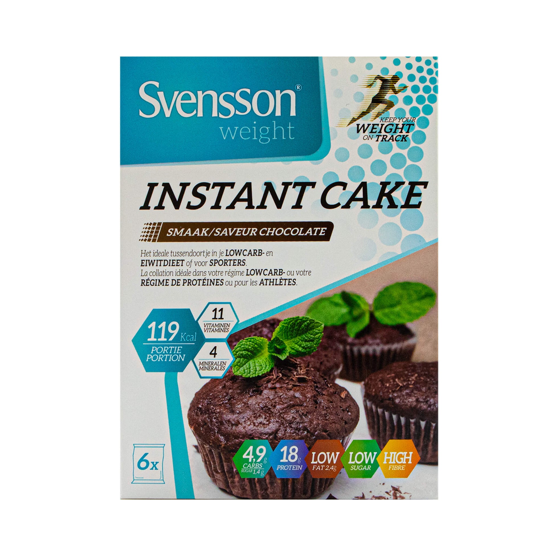 Instant cake chocolade - gezonde cake met extra eiwitten- Svensson