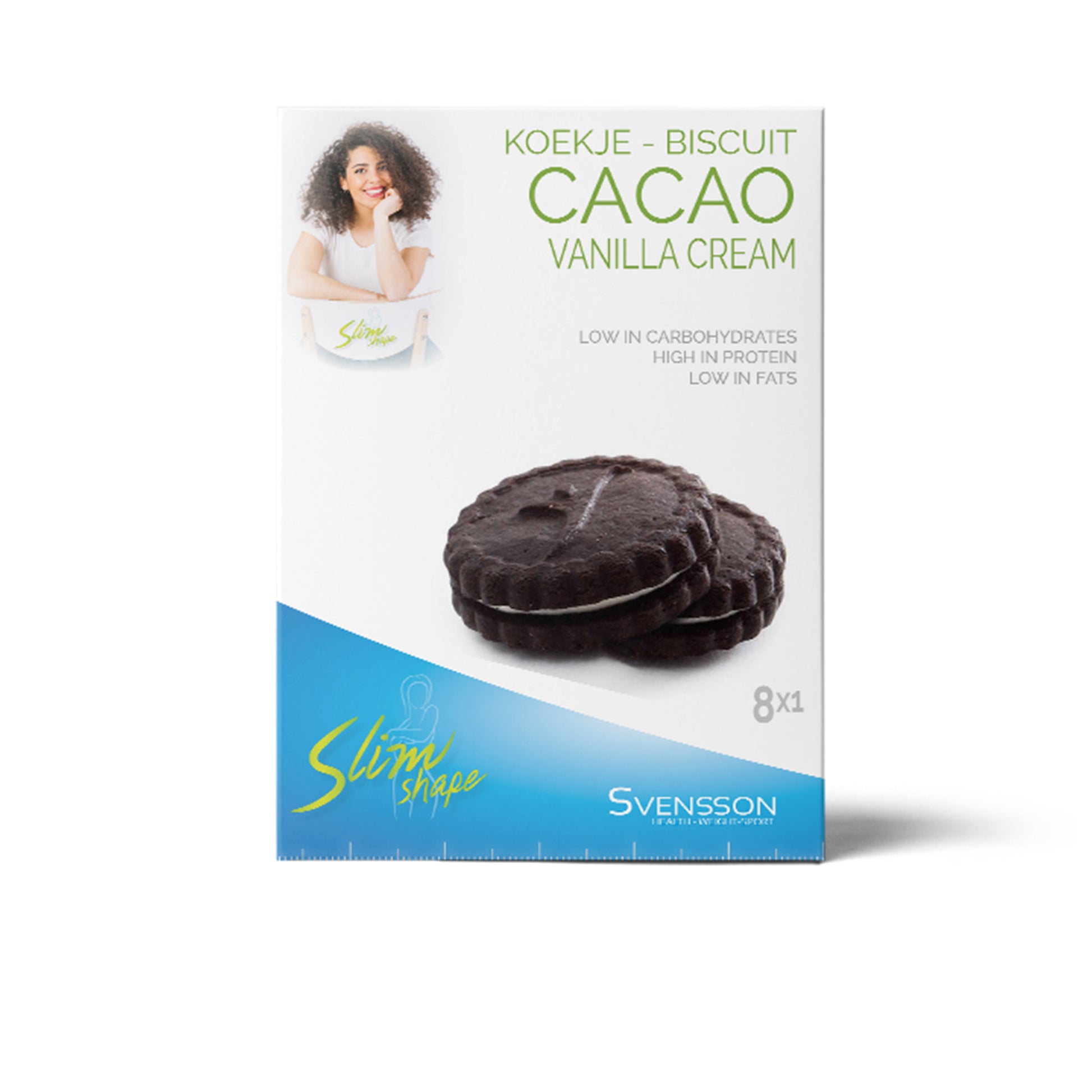 koolhydraatarm koekje, cacao met Vanillecream Svensson Slimshape