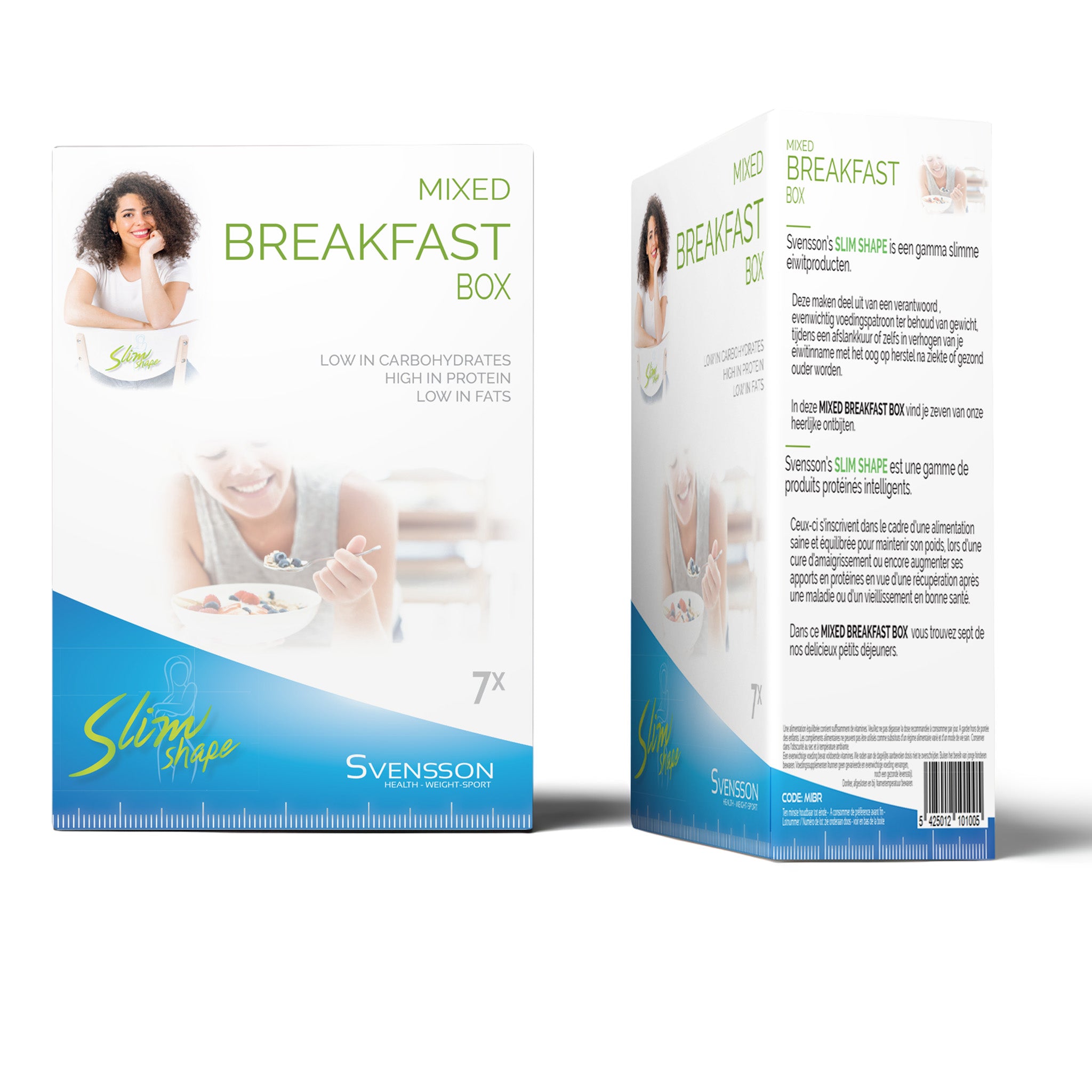 Breakfast box, varied mix of 7 low-carbohydrate breakfasts