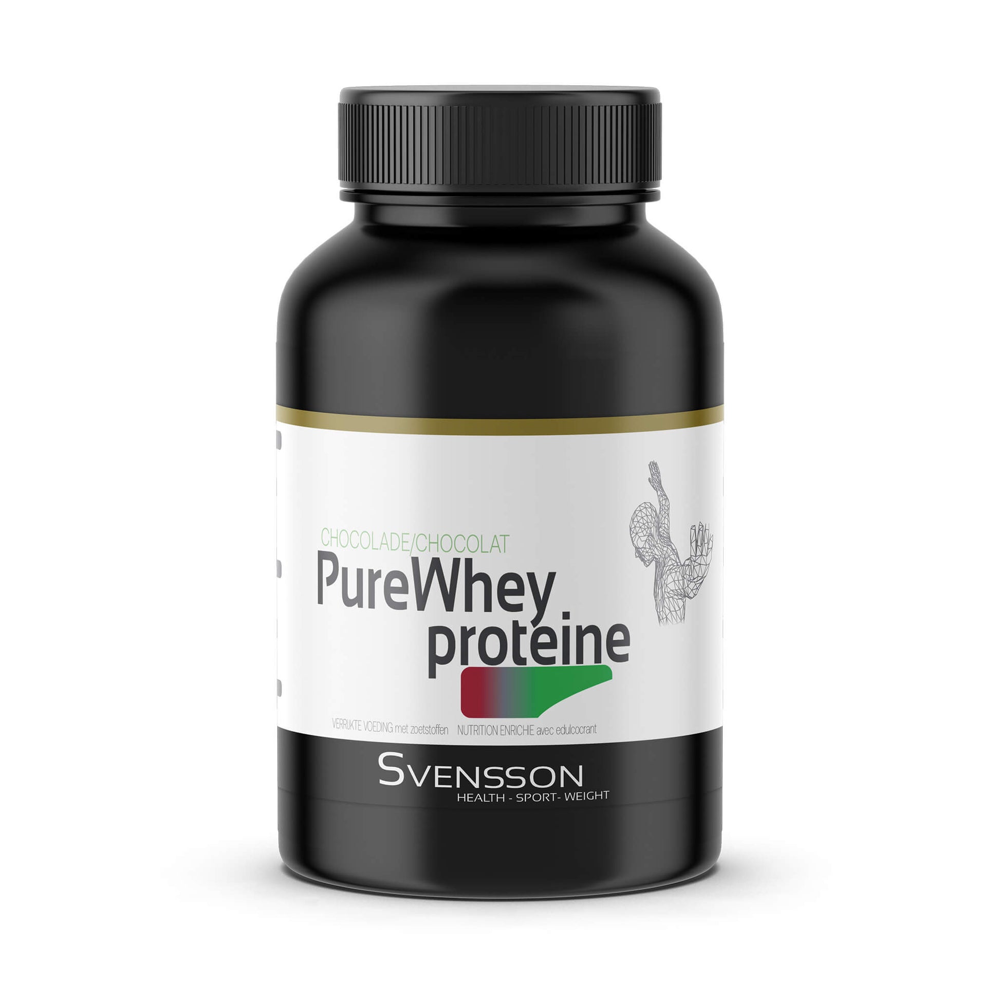 Pure Whey protein Shake Smaak chocolade  Pot 900 g = 30 porties met 85% eiwitten